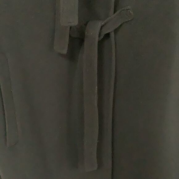 NEIMAN‎ MARCUS ELEGANT DARK BLUE LONG WOOL SNAP BUTTON COAT SIZE 12 - Picture 5 of 10